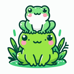 cute cartoon frog vector illustration