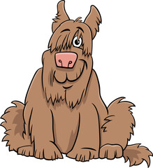 funny brown cartoon shaggy dog animal character