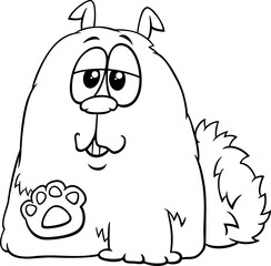 cartoon funny shaggy dog animal character coloring page