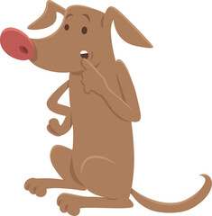 cartoon surprised brown dog animal character