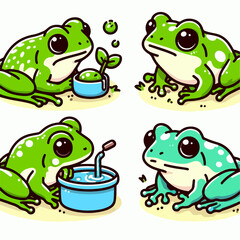 cute cartoon frog vector illustration