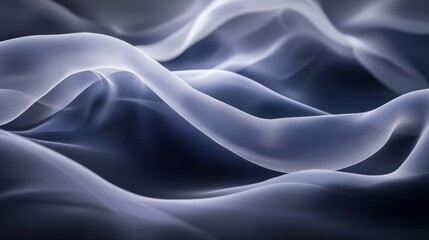 Obraz premium Soft flowing ethereal waves in shades of blue and white