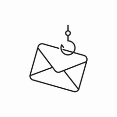 fishing rod message envelope mail icon vector sign