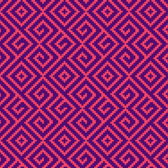 Colorful geometric pattern with diamond shapes in vibrant pink and blue hues, seamless background for wallpapers, textiles, banners, or decorative elements.