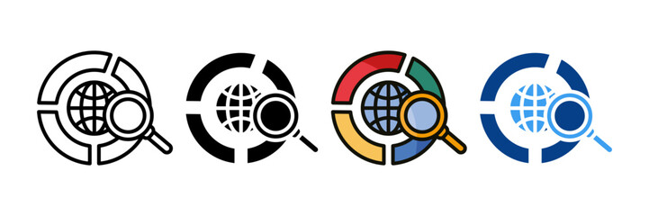 Market Share  Icon Set Multiple Style Collection