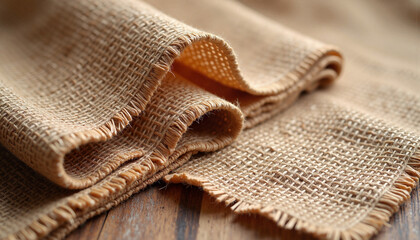 Textured jute sack fabric close-up, natural beauty and craftsmanship
