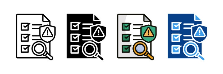 Risk Assessmen  Icon Set Multiple Style Collection