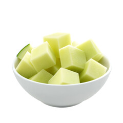 Refreshing Honeydew Melon Cubes in a Bowl a Summer Treat,