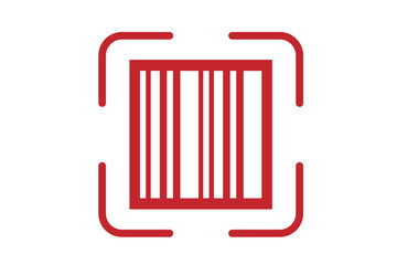 Barcode vector icon. Scanning barcode icon.