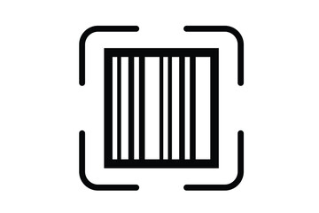 Barcode vector icon. Scanning barcode icon.