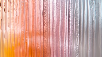 Fototapeta premium Textured glass surface displays a gradient of vibrant pastel colors