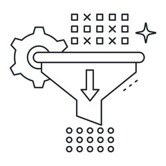 Hallucination Mitigation Icon - AI Error Filtering, Model Accuracy, Output Validation, Generative AI Correction, Vector Editable Stroke Icon.