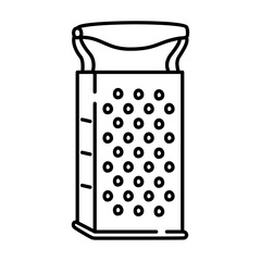 Cheese Grater outline illustration. Cheese Grater black line illustration