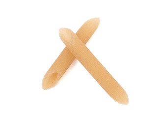 Classic Gluten Free Penne Pasta on a White Background