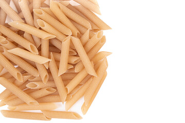 Classic Gluten Free Penne Pasta on a White Background