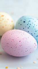 Beautiful Easter setting with painted Easter eggs. Easter postcard