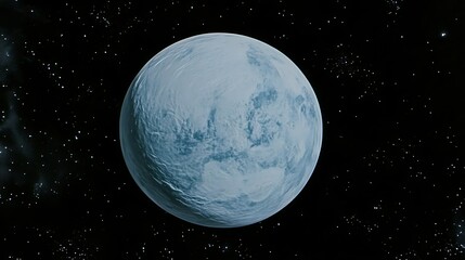 Naklejka premium Frozen planet in space with stars.