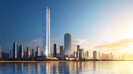 Fototapeta premium Luxurious manor with gardens and fountains at sunset beauty high resolution picture