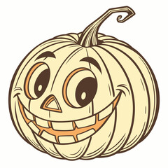 Vector Halloween Jack-o'-lantern Pumpkin Illustration isolated on white background