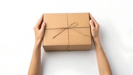 Eco-Friendly Gift Box Wrapped in Twine for Minimalist Packaging