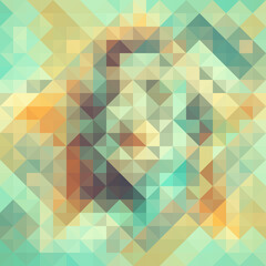 Fototapeta premium Warm pastel polygonal pattern blending teal, beige, and yellow hues.