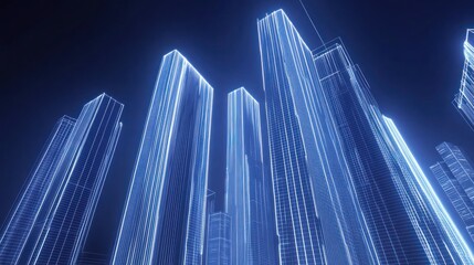 Futuristic city skyline at night (5)