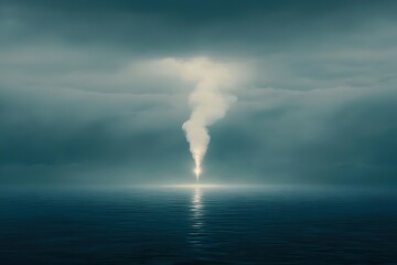 Obraz premium Eerie Ocean Light Beam.