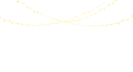 golden glowing lights isolated on transparent background, cut out, ai generated