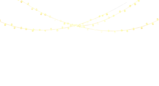 golden glowing lights isolated on transparent background, cut out, ai generated - Powered by Adobe