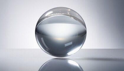glass sphere on a gray background
