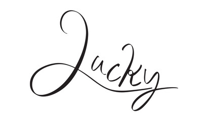 lucky text font calligraphy hand written lettering script black color object icon lucky festival celebration prosperity event decoration lucky congratulation springtime party business wealth culture 