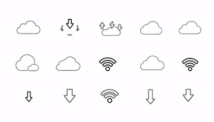 Fototapeta premium Cloud Computing and Data Transfer Icons Representing Technology