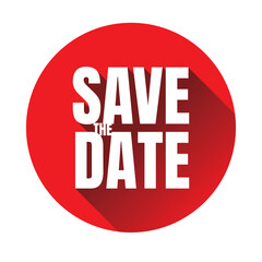 Save the Date button label bold typography