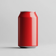 Obraz premium Red Drink Can Mockup - Empty Beverage Container