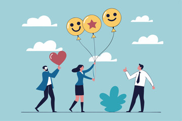 Encouragement or support employee to success, cheering, praise to raise motivation, winning pride inspiration, boost employee ambition concept, businessman giving thumb up to encourage employees.