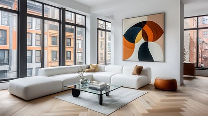 Modern city apartment living room