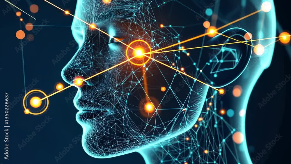 Poster exploring artificial intelligence and its potential impact on society through interactive technology
