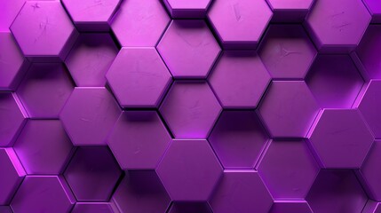 Purple hexagon texture background, 3D render, abstract design, website banner