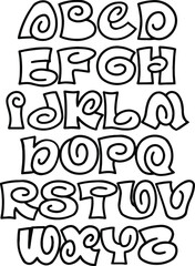 Hand-Drawn Graffiti Style Alphabet Vector