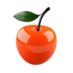 Vibrant orange apple sculpture in modern art gallery still life