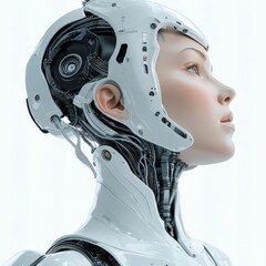 Fototapeta premium Stunning Futuristic Robot Woman Profile