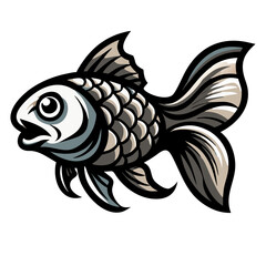 Obraz premium a cartoonish fish in grayscale, perfect for playful design needs