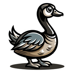 Cute cartoon Canada goose illustration.