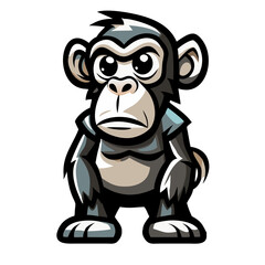 Fototapeta premium An Adorable Cartoon Chimpanzee Posing with a Cute Look 