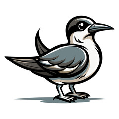 Obraz premium a cute cartoon illustration of a bird with a sharp beak and elegant pose