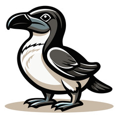Obraz premium a cartoon illustration of a stylized bird with striking features