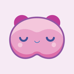Kawaii Sleep Mask Vector Illustration