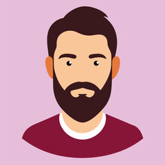 Man with long beard and mustache vector illustration