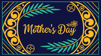 Happy Mother's Day greeting card with floral frame. Vector Illustration