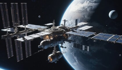 A massive space station floating at a Lagrange point